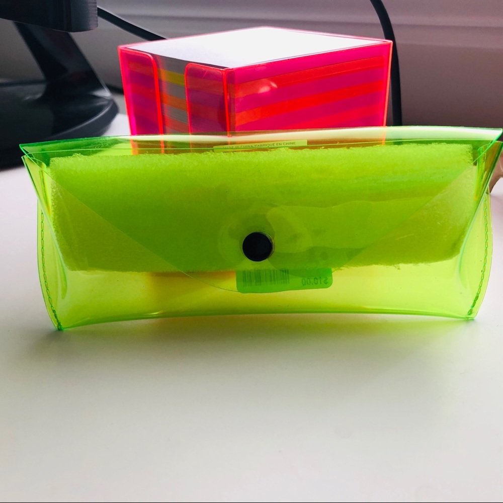 Sunglasses case neon green